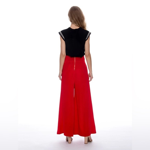 Red Wide-Leg Pants - Picture 2 of 6